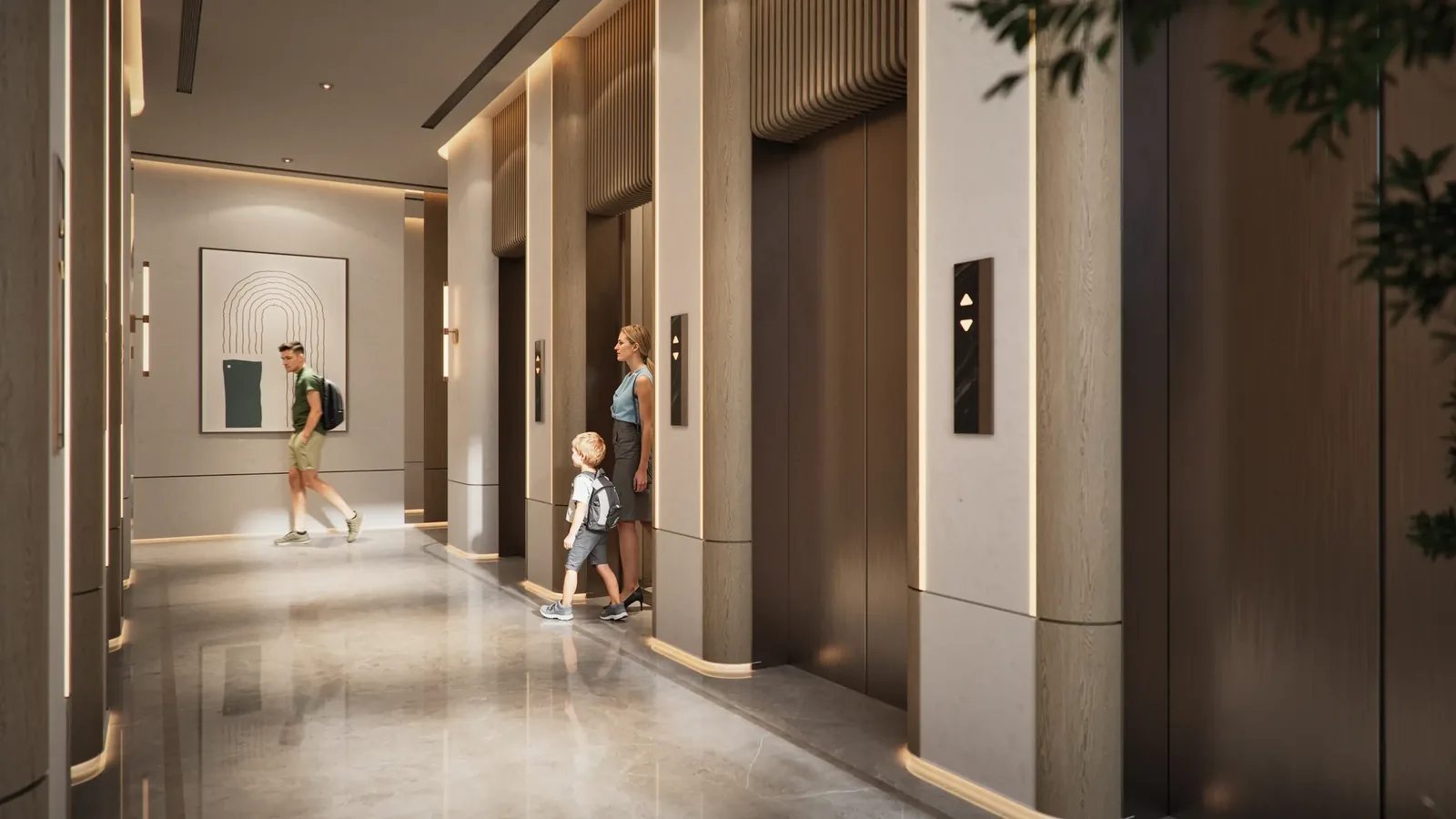 Azure private residence arrival corridor