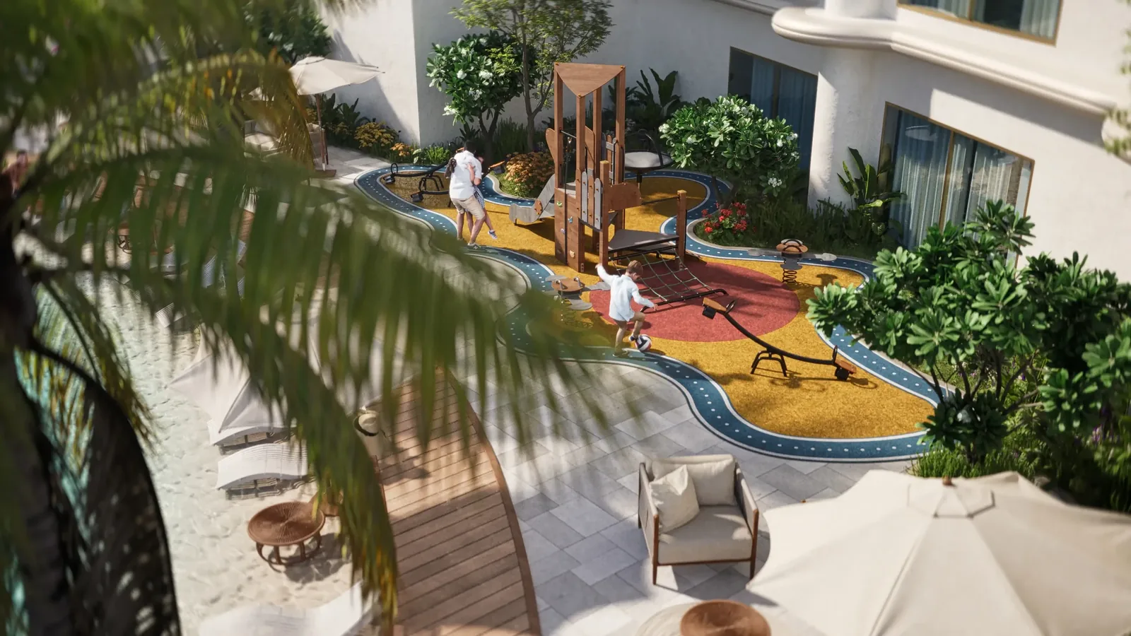 Azure landscaped children’s play area